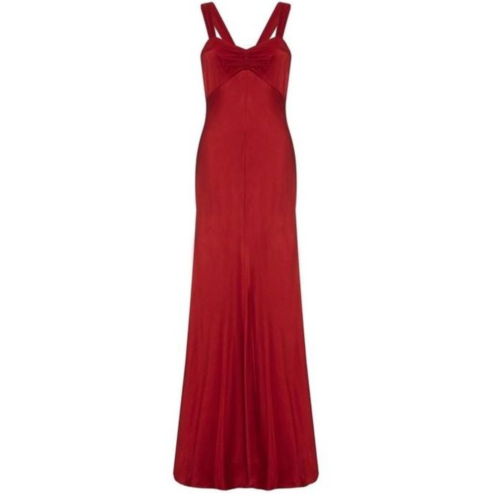 Ghost London chili red satin gown